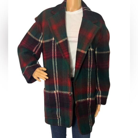 Vintage Ralph Lauren Plaid Wool Coat Made in USA - Picture 3 of 9